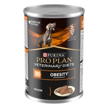 Purina Pro Plan Vet Canine Om Obesity Management Mousse 12X400Gr, comida húmedapara perros