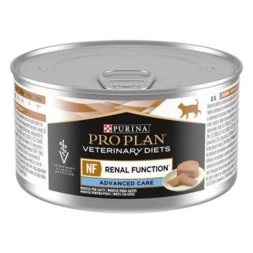 Purina Pro Plan Vet Feline Nf Renal Mousse Caja 24X195Gr, comida húmeda paragatos