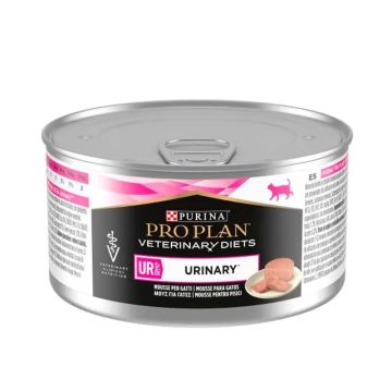 Purina Pro Plan Vet Feline Ur Urinary Mousse Pavo Caja 24X195Gr, comida húmedapara gatos