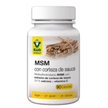 Raab Vitalfood Msm Con Corteza De Sauce 630Mg 90Cap. Sg Vegan
