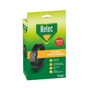 Relec Pulsera Citronela Antimosquitos Negra