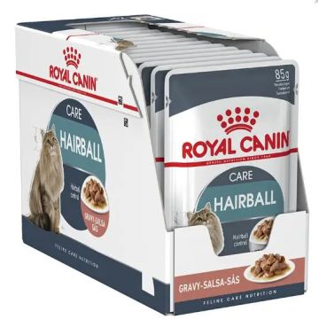 Royal Canin Adult Hairball Care Pouch Caja 12X85Gr, comida húmeda para gatos