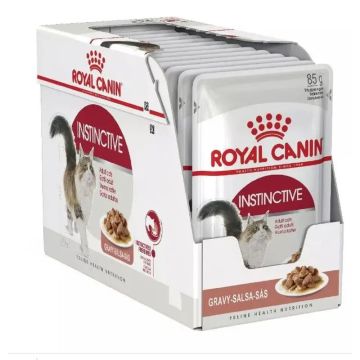 Royal Canin Adult Instinctive Pouch Gelatina Caja 12X85Gr, comida húmeda paragatos