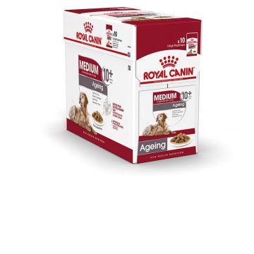 Royal Canin Medium Ageing Razas Medianas 10X140Gr, comida húmeda para perros