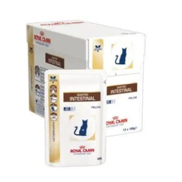 Royal Canin Veterinary Gastro Intestinal Pouch Caja 12X85Gr, comida húmeda paragatos