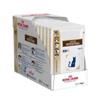 Royal Canin Veterinary Intestinal Moder Calorie Pouch Caja 12X85Gr, comidahúmeda para gatos