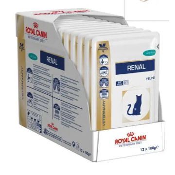 Royal Canin Veterinary Renal Atun Pouch Caja 12X85Gr, comida húmeda para gatos