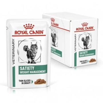 Royal Canin Veterinary Satiety Weight Management Caja 12X85Gr, comida húmedapara gatos