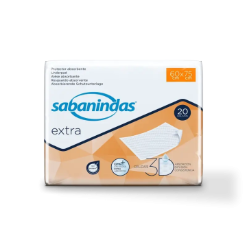 Sabanindas Extra Protector Absorbente Grande 60 X 75 Cm. , 20 unidades