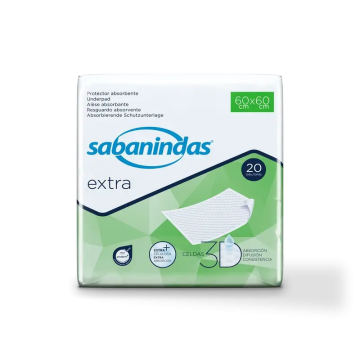 Sabanindas Extra Protector Absorbente Medio 60 X 60 Cm. , 20 unidades