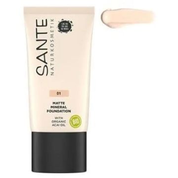 Sante Naturkosmetik Maquillaje Fluido Mineral Mate 01 Warm Linen 30Ml.