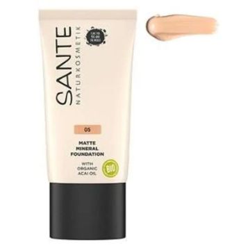 Sante Naturkosmetik Maquillaje Fluido Mineral Mate 05 Warm Honey 30Ml.