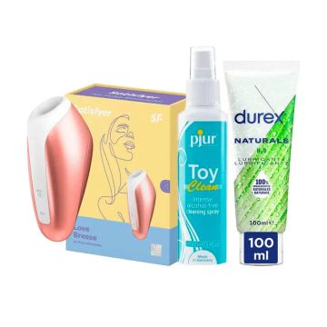 Satisfyer Air Pulse Love Succionador + Durex Natural Lubricante + Pjur LimpiadorDe Juguetes