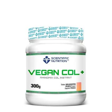 Scientiffic Nutrition Vegan Col+, Colágeno 100% Vegano, 300G Sabor Melocotón. ,300 gramos