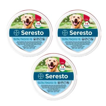 Seresto Collar Perros +8Kg Grande Pack 3 uds