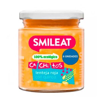 Smileat Tarrito Con Cachitos De Lentejas Con Quinoa Ecológico, 6x230 Gr