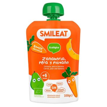 Smileat Pouch De Pera, Zanahoria Y Plátano Eco , 100 gr