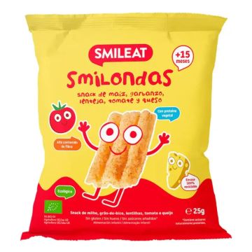 Smileat Smilondas Snack De Maiz, Legumbres, Tomate Y Queso , 25 gr