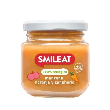 Smileat Tarrito Manzana, Naranja y Zanahoria 130 gr