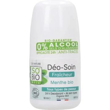 So´Bio Etic Desodorante Frescor 24H Menta Roll-On 50Ml.