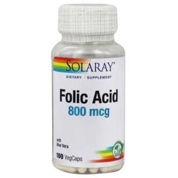 Solaray Acido Folico 800Mcg. 100 Cápsulas