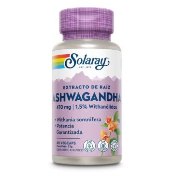 Solaray Ashwagandha 470 Mg .Vegetales-Solaray 60 Cápsulas