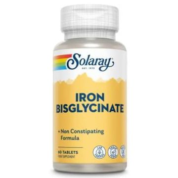 Solaray Bisglycinate Iron Hierro Bisglicinato 60 Comprimidos