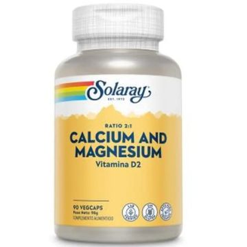 Solaray Calcio/Magnesio 90 Cápsulas
