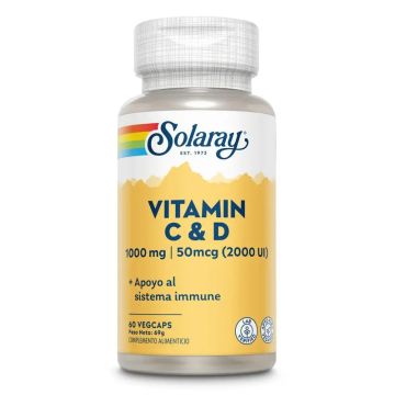Solaray Vitamina C & D, 60 Cápsulas