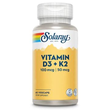 Solaray Vitamina D3 & K2 , 60 cápsulas
