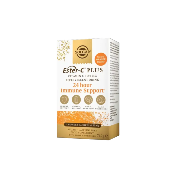 Solgar EsterC Efervescente 1000 mg Vitamina C, 7 sobres