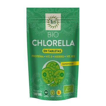 Solnatural Chlorella En Tabletas Bio, 140 Tabletas