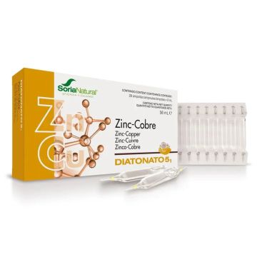 Soria Natural Diatonato 5/1 Zinc/Cobre, 28 Ampollas De 2 Ml