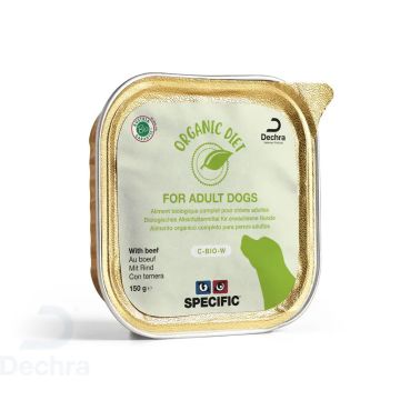 Specific Canine C-Bio-W Organic Beef Caja, 5X150 gr, comida húmeda para perros