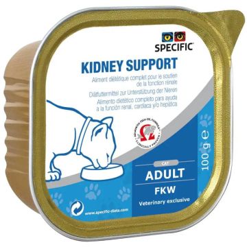 Specific Feline Adult Fkw Kidney Support Caja, 7X100 gr, comida húmeda paragatos
