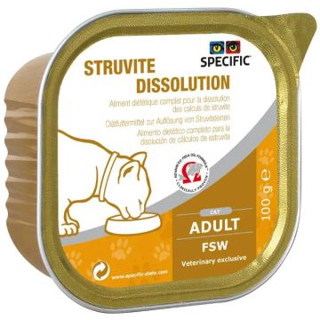 Specific Feline Adult Fsw Struvite Dissolution Caja, 7X100 gr, comida húmedapara gatos