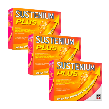 Sustenium Plus Triplo Complemento Alimenticio con Zumo de Naranja 3 x (12 sobresx 8 gr)