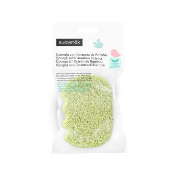 Suavinex Esponja De Baño Con Extracto De Bambú, Esponja Para Bebés, +0 Meses, YPara Toda La Familia., 1 unidades