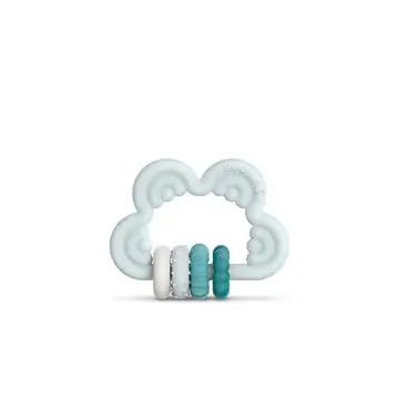 Suavinex Mordedor De Silicona +6 Meses. Mordedor Didáctico. Anillo De DenticiónFlexible Y Ligero. Diseño Nube. Color Azul