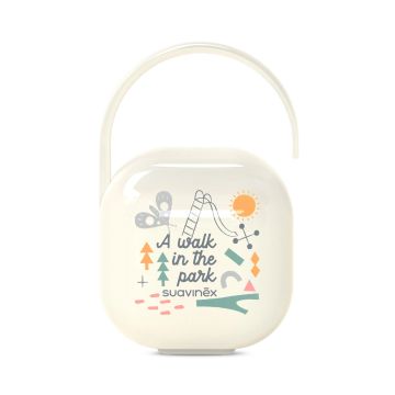 Suavinex Portachupete Bebé Gris, Para Llevar 2 Chupetes, 1 unidades