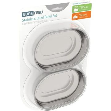 Sure PetCare Surefeed Juego de Cuencos de Acero Inoxidable