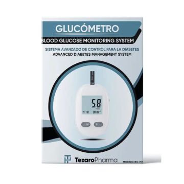 Surgicalmed Tezaro Pharma Glucómetro De Tezaro Pharma (Incluye 50 TirasReactivas Y 50 Lancetas), 1 unidad