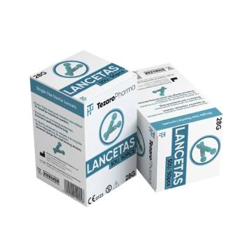 Surgicalmed Tezaro Pharma Lancetas Estériles Para Prueba De Glucosa De TezaroPharma - Caja De 50 Unidades, 50 unidades