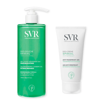 Svr Pack Spirial Desodorante Gel Ducha Antitranspirante, 400 Ml + Spirial CremaDesodorante Antitranspirante 48H, 50 Ml