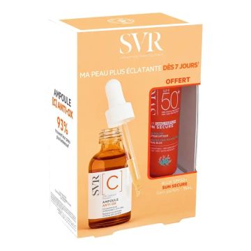 SVR Dúo Efecto Glow Ampoule Anti-Ox [C] 30 ml + Fotoprotector 15 ml