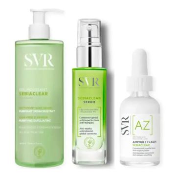 Svr Pack Rutina Brote Acné Sebiaclear Sérum 30 Ml + Sebiaclear Gel Mousse 400 Ml+ Sebiaclear Ampoule Flash, 30 Ml