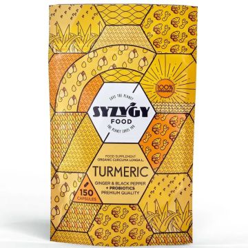 Syzygy Complemento Alimenticio Cúrcuma Con Jengibre Y PimientaNegra ConProbióticos , 150 capsulas
