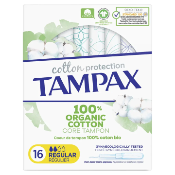 TAMPAX Cotton Protection Regular Tampones con Aplicador 16 unidades