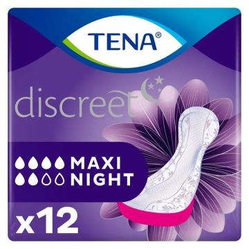Tena Discreet Compresa Maxi Night, 12 Unidades