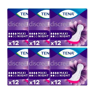 Tena Pack Lady Compresa Maxi Night, 6 X 12 Unidades